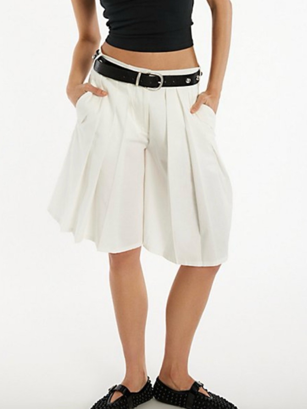 NWT Free People City Everly Linen Trouser Shorts Pleated Culottes Sz 0